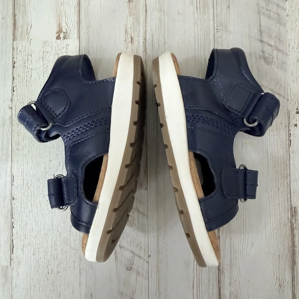 Polo Ralph Lauren Duncen‎ Toddler Full Grain Leather Sandals Blue Size 6 Summer